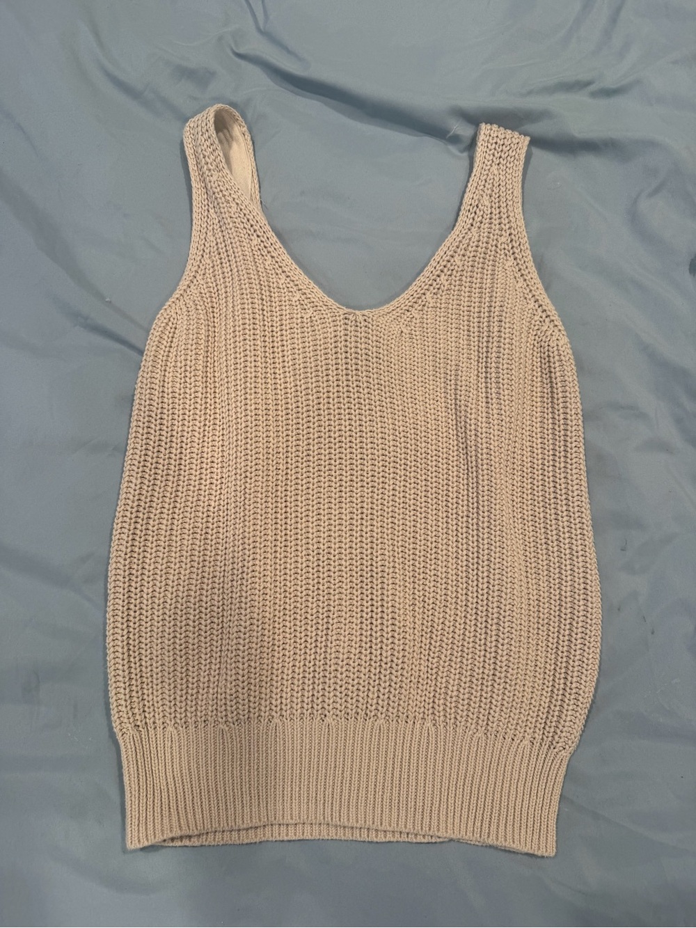 John + Jenn Cream Knit Scoop Tank